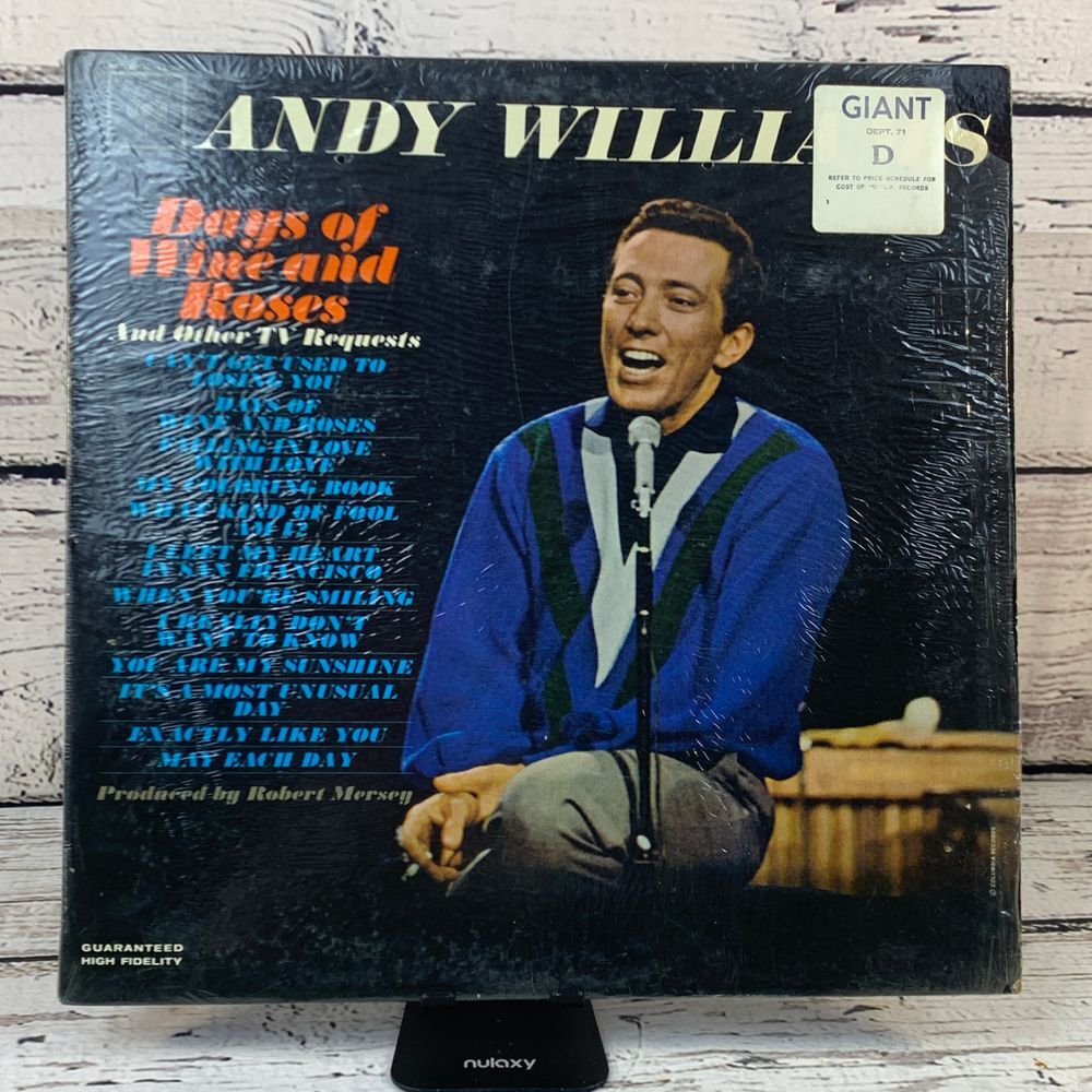 Andy Williams Days of Wine and Roses [1963 Vinyl‎ Record LP] Columbia CL 2015